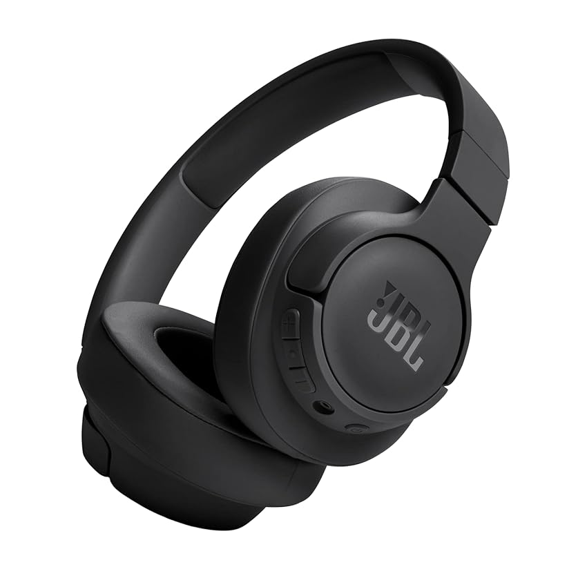 JBL Tune 720 BT Cuffie Over-Ear Bluetooth Wireless, Pieghevoli e Leggere, Microfono e Comandi su Padiglione con Voice Aware, JBL Pure Bass, Connessione Multipoint, fino a 76 ore di Autonomia, Nero