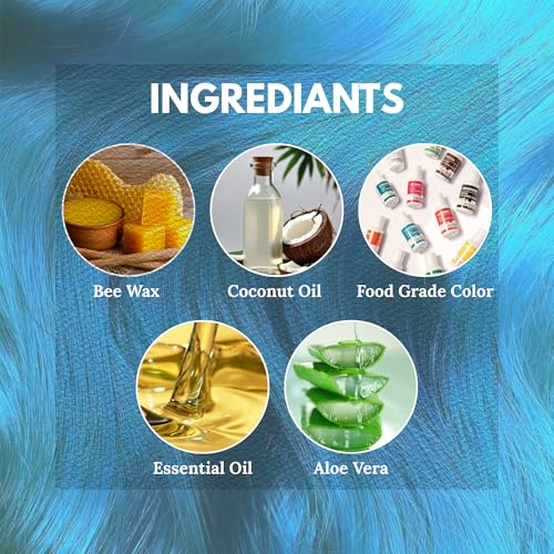Image of Temporay Hair Color Wax | Metallic Shine | For Men & Women | DIY Instant Hair Color | Temporay Color 1 Day 1 Wash | No Ammonia, Bleach & Damage | Sky Blue - 100 gram