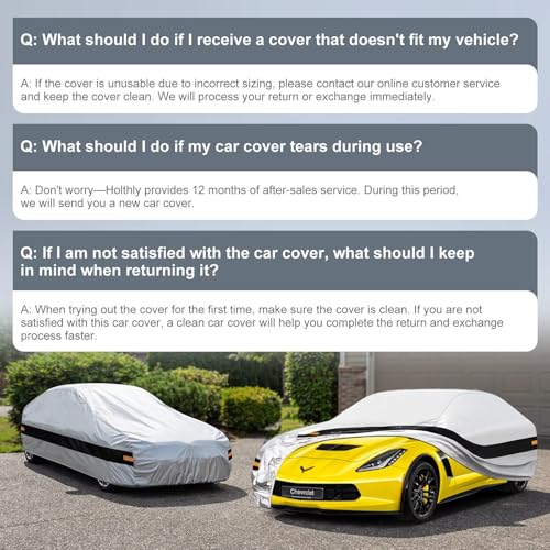 Image of 10 Layers Car Cover Custom Fit for Chevrolet Corvette (1980-2019) C3,C4,C5,C6,C7, Waterproof All Weather for Automobiles, Outdoor Full Cover Sun Dust Protection with Cotton. Silver