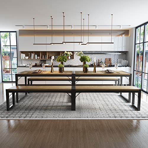 image for Amolife 3 Pcs Kitchen Dining Room Furniture, Metal Frame and MDF Board