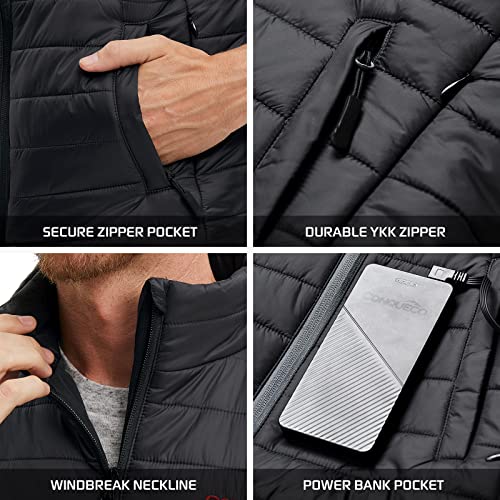CONQUECO Men's Heated Vest Lightweight Outerwear and Waterproof Heating Gilet Coat for Outdoors4