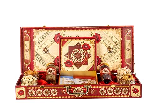 Image of Browntree Khazana-8P - 1230g |6 in 1 Combo Pack- Almonds, Cashews, Raisins, Pistachios, Walnut Kernels, Cranberries, Omega Seeds & Nut Berries| Dry Fruit Gift Hamper | Premium Grand Gifting Box for All Celebration | Luxury Festive Gift Pack for all Celebrations