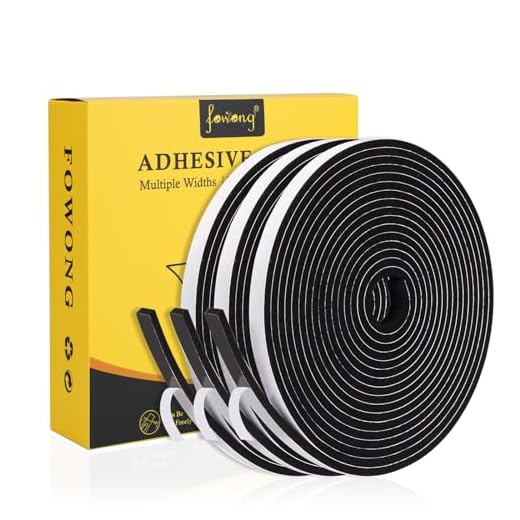 fowong 15m Dichtungsband Selbstklebend für Türen Fenster 6mm(B) x3mm(D) Türdichtung Schaumstoff Klebeband Fenster, Gummidichtung für Kollision Siegel Schalldämmung 3 Rollen je 5m lang