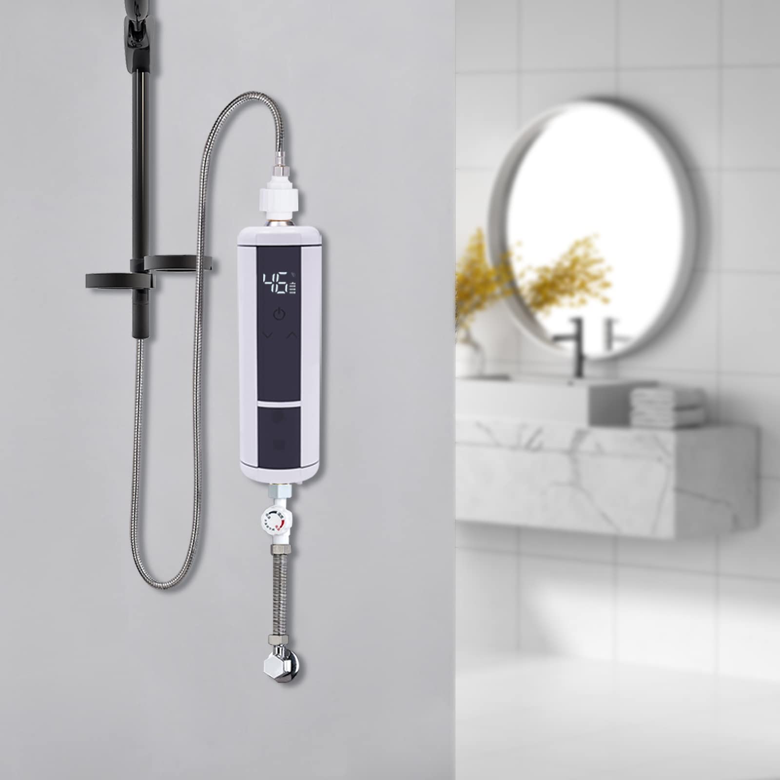 Mini calentador de agua instantáneo de 3500 W, calentador de agua instantáneo, sin tanque para baño, cocina, hervidor eléctrico IPx4