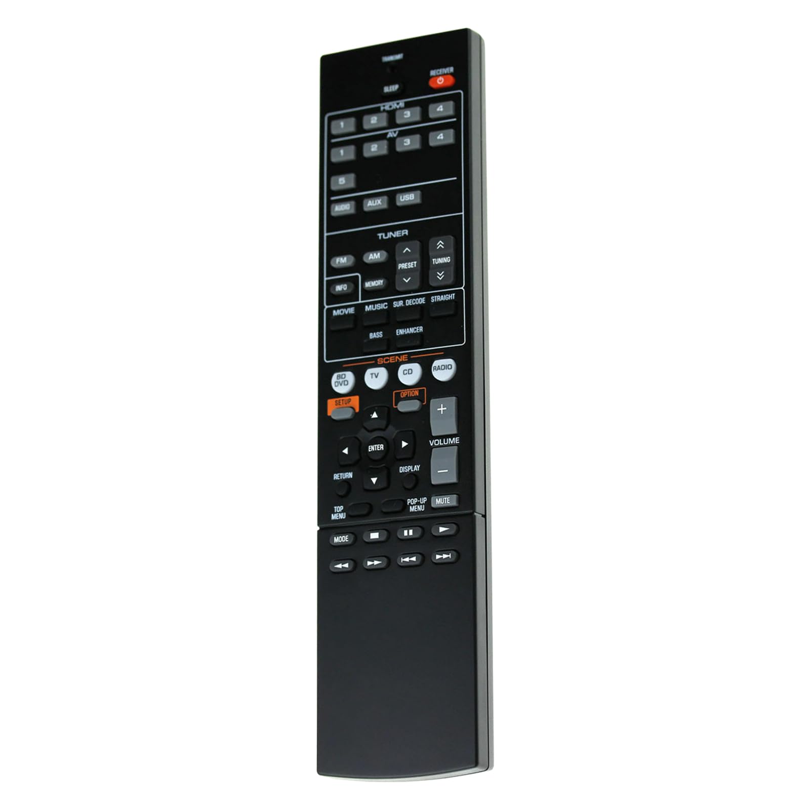 Remote Control for RAV521 ZJ66500 Fit for Yamaha RAV522 RAV462 RAV463, AV Receiver RX-V283 RX-V371 RX-V373 RX-V375 RX-V377 RX-V381 RX-V383 RX-V385 RX-V471 RX-V475 RX-V483 RX-V485 HTR3067