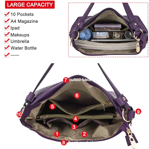 Image of Women Large Crossbody Bags Ladies Satchel Shoulder Handbags Purse and Wallet Set for Women Totes Hobo Purses