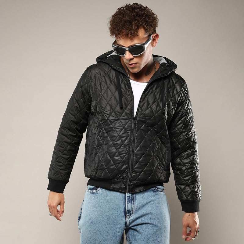 Image of CAHOOT Men's Fur-Lined Suede Bomber Jacket For Casual Wear | High Neck | Long Sleeve | Zipper Closure | Jacket Crafted With Comfort Wear For Everyday Wear