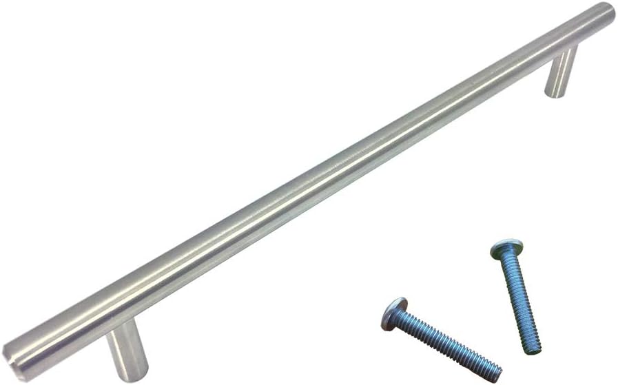 (25 Pack, L: 8-5/8 Inch CC: 6-1/4 Inch) Swiss Kelly Hardware Satin Nickel Kitchen Cabinet Handles Drawer Pulls