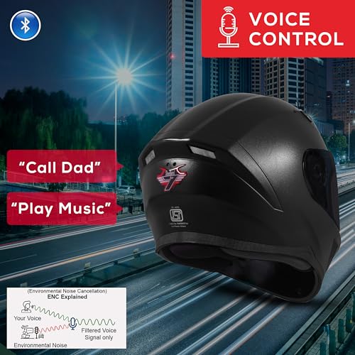 Image of Steelbird SBA-21 Raptor Bluetooth Full Face Helmet for Men and Women with Inner Smoke Sun Shield