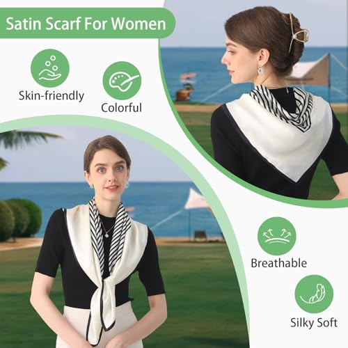 100% Mulberry Silk Head Scarf for Sleeping 35"x35" Square Silk Hair Scarf for Women Lightweight Bandana Large4