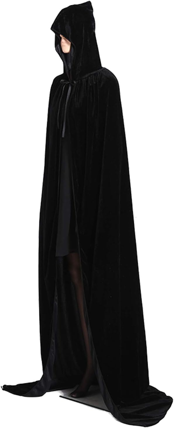 ALIZIWAY Unisex Hooded Cloak Full Long Velvet Cape for Halloween Cosplay Costumes - Image 6