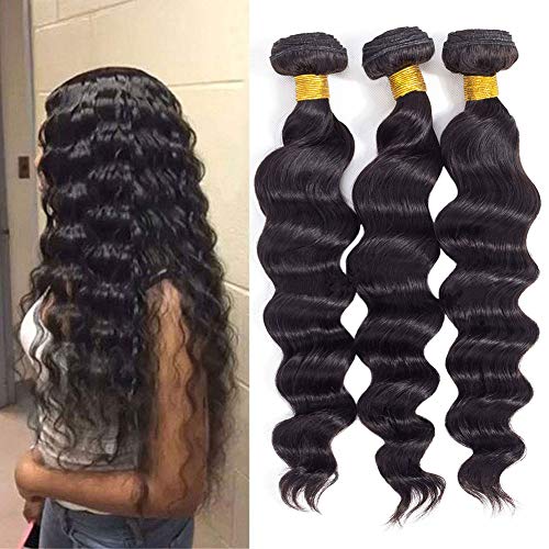 Brazilian Virgin Hair Loose Wave 3 Bundles 16" 18" 20" 300g 12A Grade Brazilian Remy Virgin Human Hair Bundles 100% Unprocessed Virgin Remy Human Hair Bundles Natural Color