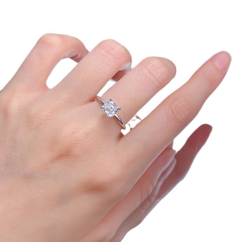 Htayekog Promise Rings for her,Gold Plated Square Engagement Rings,Classic White Gold Promise Ring Diamond Ring Princess Ring Cubic Zirconia Promise Eternity Ring for Women,Wedding Bands?6?