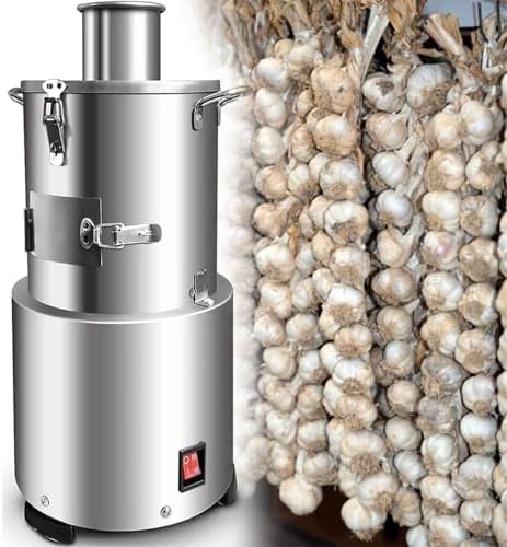Electric Professional Garlic Peeler, Stainless Steel Automatic Garlic Peeling Machine with Radiator, for Household and Commercial Use