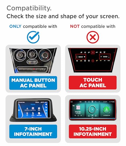 Image of Spartan Shield {4 Pack} Screen Guard for Tata Nexon 2026 || 7 inch Infotainment + 4 inch MID + AC Panel (Manual Buttons) + Steering Cluster Protector | Only Fits ** SMART+ CNG / SMART+S CNG ** | HD Clear, Anti-Scratch, Water Resistant | Nexon 2025 Facelift Car Dashboard Display & Stereo Accessories [Not Tempered Glass] **Match Each Screen Shape & Size Before Ordering**