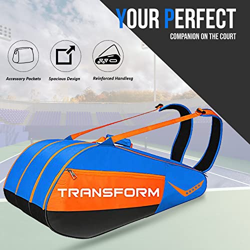 Image of TRANSFORM Vicky Badminton Kitbag with Double Zip Dual Shoulder Strap Durable Base Sheet Roomy & Lightweight Design Ideal for Both Men & Women (India Blue)