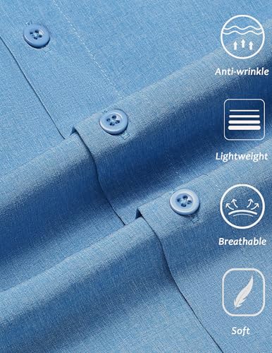 COOFANDY Mens Wrinkle Free Shirts 2025 Short Sleeve Casual Button Down Summer Dress Shirts2