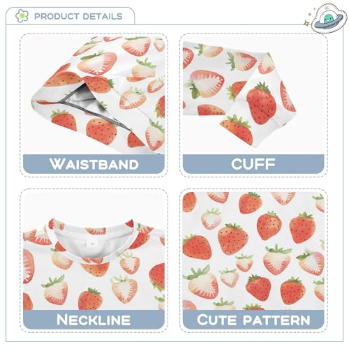 JUNZAN Cartoon Cute Strawberry Kids Girls Sweatshirt Hoodie Crewneck Outerwear for Kids Camping 4T3