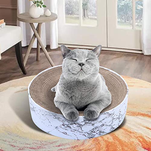 Pssopp Tablero para rascar para Gatos, Papel Corrugado Redondo, rascador para Gatos, cartón, Almohadilla para rascar reciclable, sofá Cama para Gato