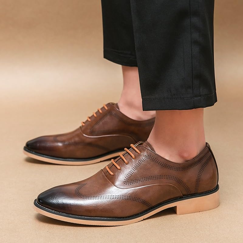 Mens Oxfords Leather Wedding Dress Suit Shoes Comfort Casual Formal Fashion Business Oxfords for Men2
