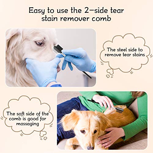 7 Pieces Tear Stain Remover Comb Double-sided Dog Eye Comb Brush Dog Flea Combs Double Head Grooming Comb Multipurpose… - Image 5