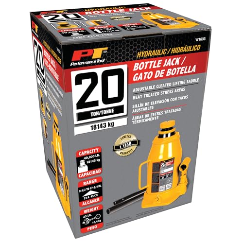 Image of Performance Tool W1633 20 Ton Heavy Duty Hydraulic Bottle Jack