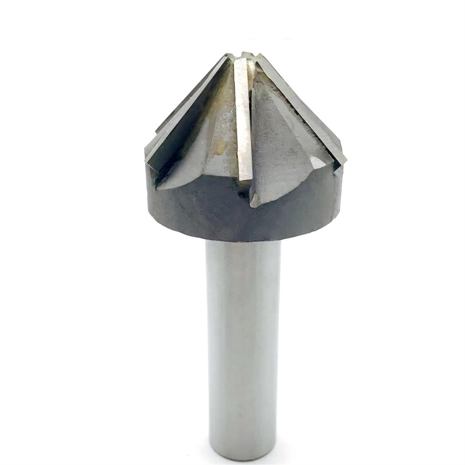 HYUJNAFZR 1pcs 60/90 Degrees Chamfer Milling Cutter TCT Straight Shank Carbide Chamfer End Mill with Brazing Carbide Blade 4 Flute/6 Flute Chamfering Cutting Tool V Groove Router Bits(16mm-90degree)