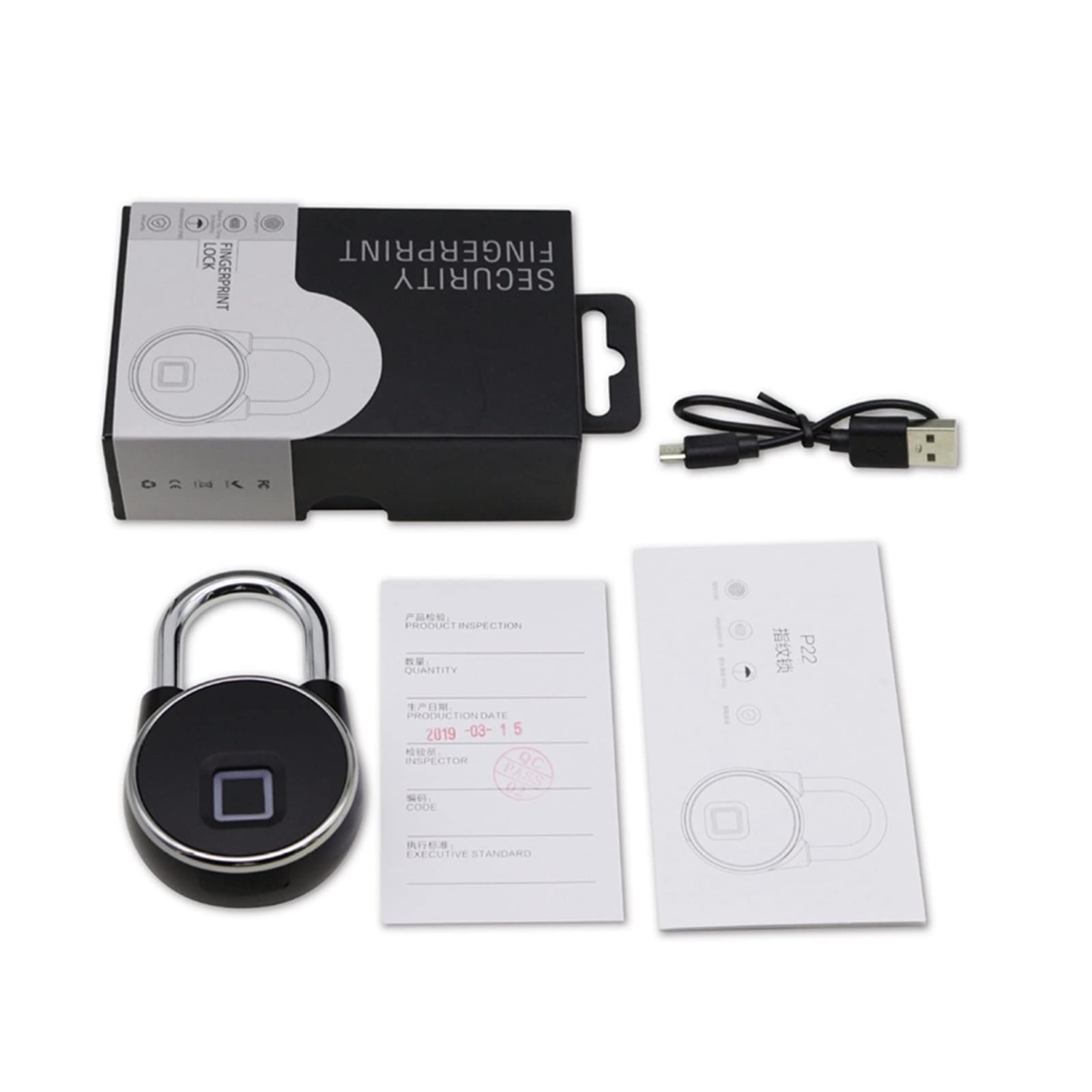 Cerradura inteligente Candado inteligente Tuya con huella dactilar, candado inteligente, candado for armario, candado antirrobo for dormitorio, candado de seguridad sin llave recargable por USB
