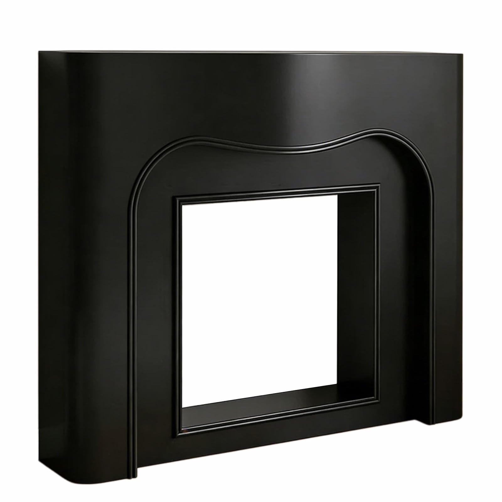 Decorative Modern Curved Fireplace Mantel Surround Decorative Cabinet black & white Fireplace Surround