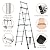 Telescopic Ladder Extension Step Ladder, 6+7 Step Aluminum Telescoping Ladder with Anti-Slip and 330lb Capacity, A-Frame Extension Ladders Sturdy for Home/Outdoor/Repairing Roof/DIY Job