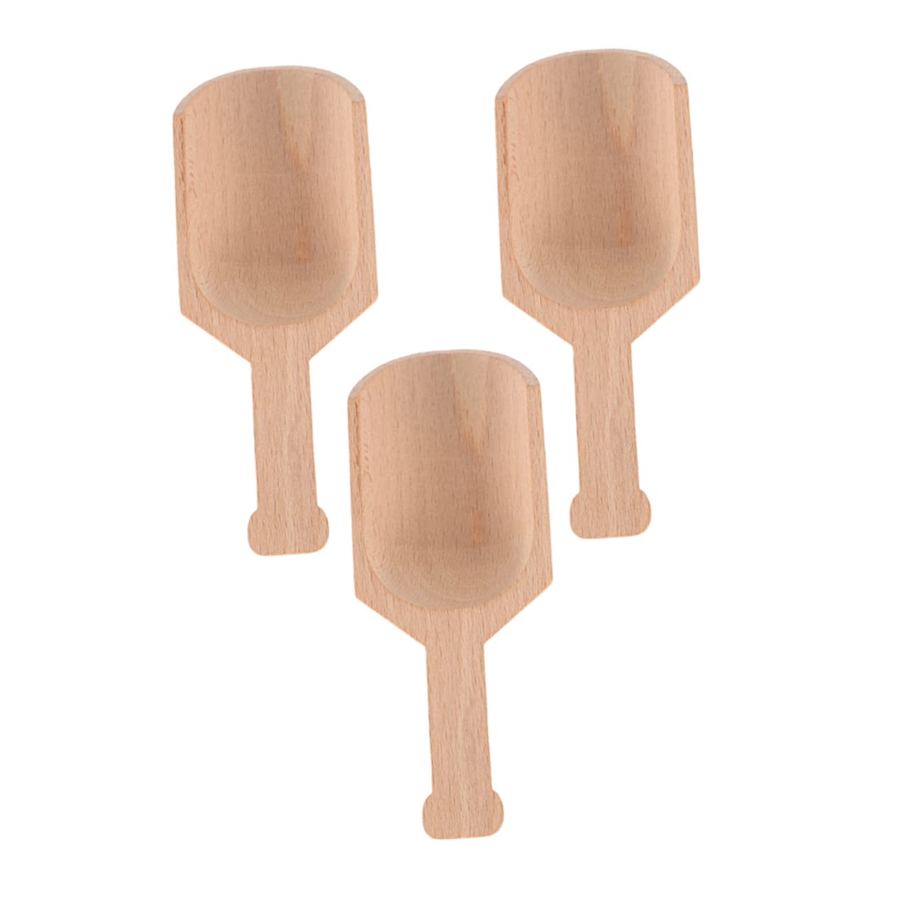 OUNONA 2sets Ergonomic Bath Salt Spoon Compact Reusable Wooden Salt Scoops Tea Spoon 3pcs*2