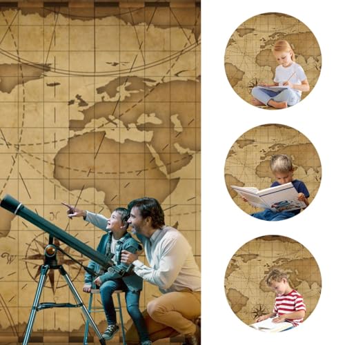 Fondo fotográfico mapa vintage 5x3ft poliéster marrón miniatura 3