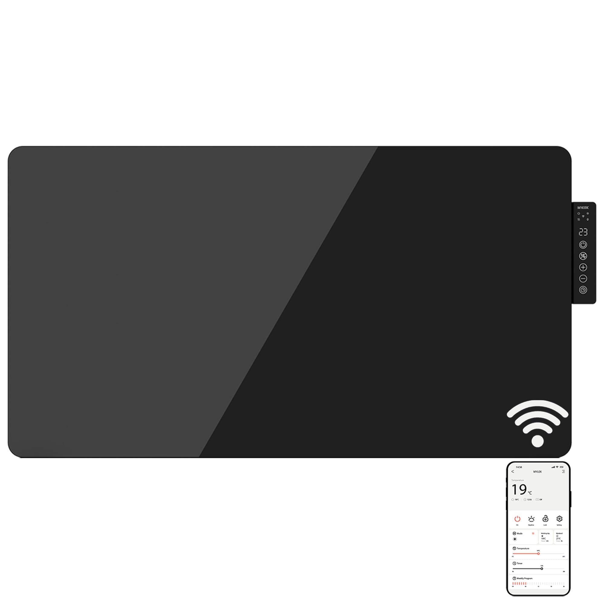 Glass Panel Low Wattage Wall Mounted Heater Free Standing Netta