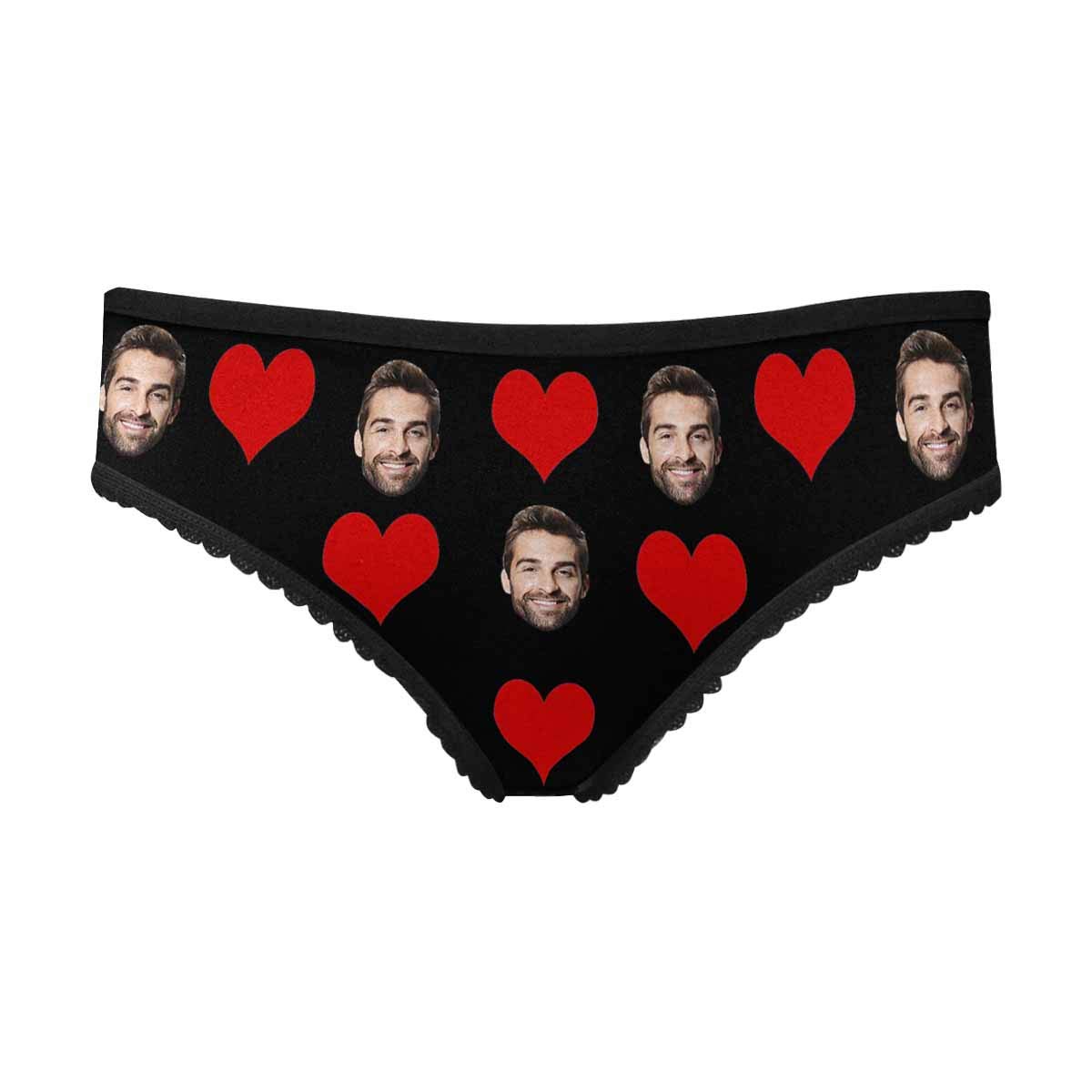 MyPupSocksCustom Funny Face Red Love Heart Carnation Women's Brief Panty Printed with Photo(XS-XXL)