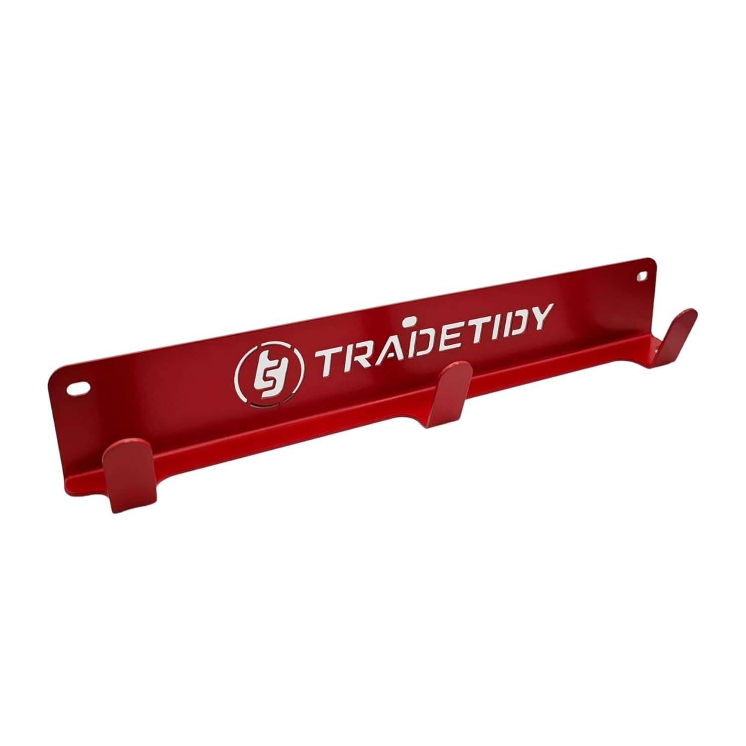 Tradetidy Red Coat/Hardhat Pegs Holder, Coat Hangers For Workshops, Vans, And Garage Storage, Rounded Edges For Safety, Made From 2Mm Super Strong Steel, Made In The Uk, 380Mm X 60Mm X 55Mm, Colour