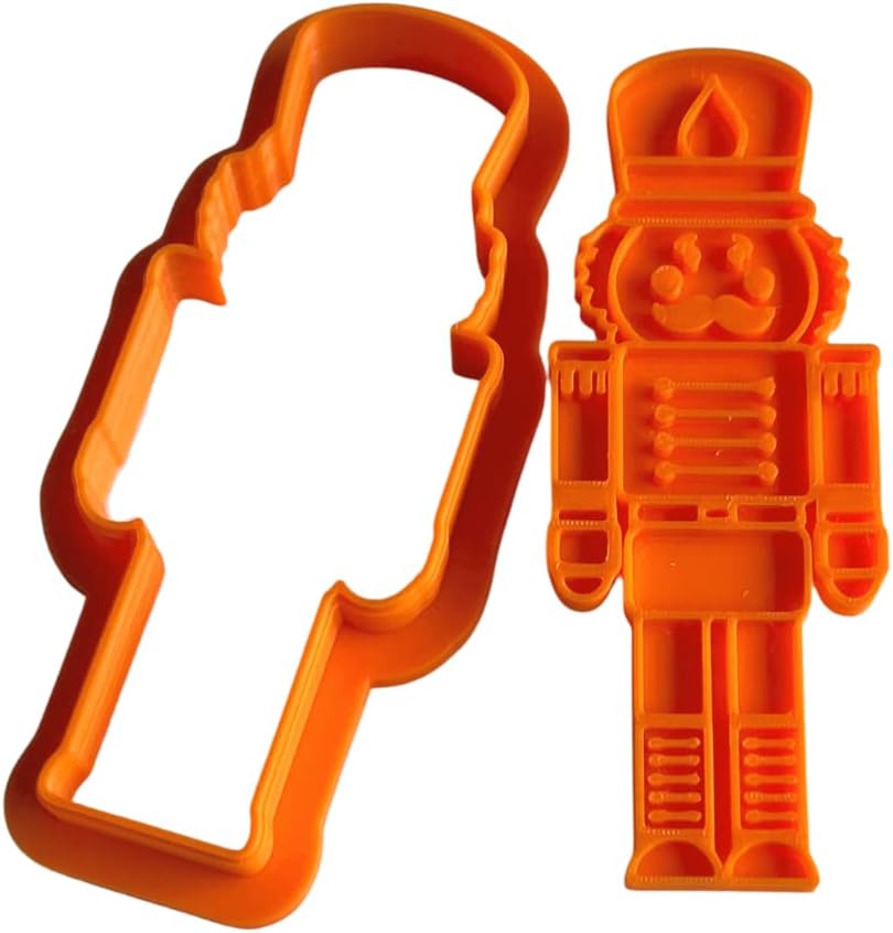 3dcrafx Christmas Nutcracker Cookie cutter and stamp embosser set for Professional