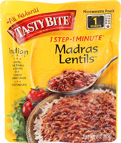 TASTY BITE Hot & Spicy Madras Lentils, Natural, 10 Oz,