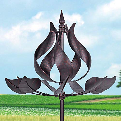Win Wind Spinner-Bronze Color 3D Kinetic Garden Yard Spinner - Decorative Lawn Ornament Wind Mill - Unique Outdoor Lawn and Garden Décor - Thumbnail 5