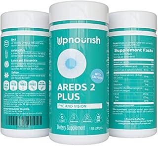 AREDS 2 Eye Vitamins for Macular Degeneration, Dry Eye - Lutein 40mg, Zeaxanthin, Saffron, Astaxanthin 12mg & DHA 200mg - Eye Supplements for Eye Strain, Eye Pressure & Night Vision, 120 softgels