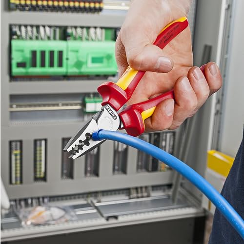 Knipex 97 78 180 Crimping Pliers for end sleeves 0,25-16mm with soft handle VDE-tested