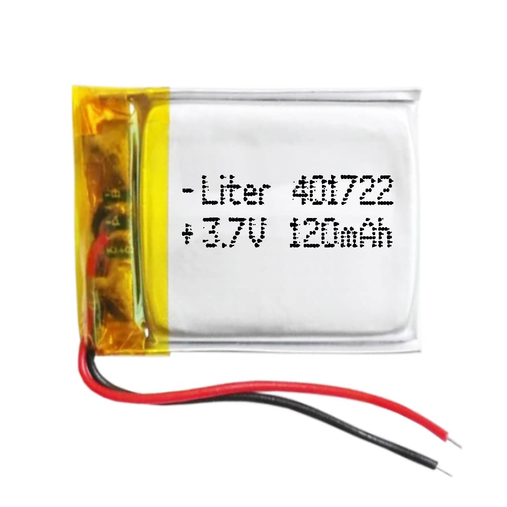 Bateria 401722 LiPo 3.7V 120mAh 0.444Wh 1S 5C Liter Energy Battery Akumulator dla Elektroniki ładowalny litowy polimerowy telefon - Nie nadaje się do sterowania radiowego 24x17x4mm (120mAh|401722)