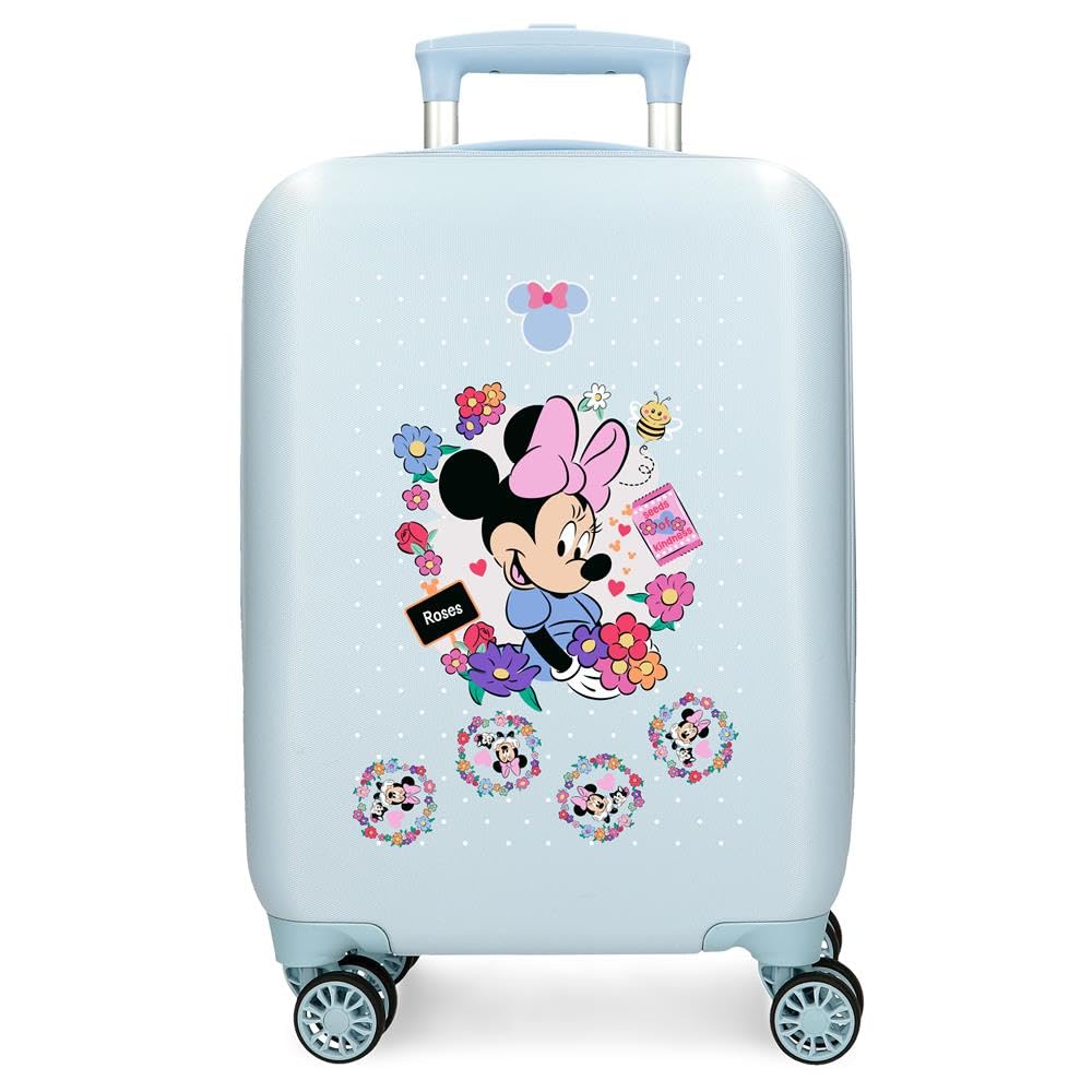 Disney Joumma Minnie Flowers Cabin Suitcase Blue 33x50x20 cm Rigid 2.35 kgs Side Combination Lock ABS 2.35 kgs 33L Hand Luggage