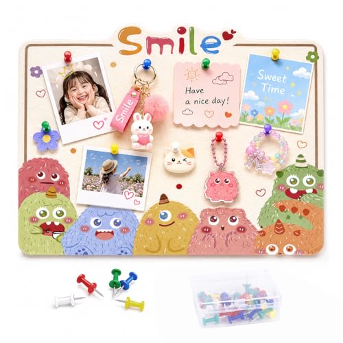 Image of Climberty Cute Cartoon Felt Bulletin Board 60x80cm Soft Pin Board for Photo Display, Notes & Artwork, Decorative Felt Notice Board for Kids Bedroom, Nursery, Classroom & Craft Spaces