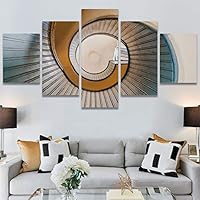 SIGNWIN 5 Panel Canvas Wall Art Modern Art Shapely Patterns Windows for Home Decorations Ready to Hang - 60