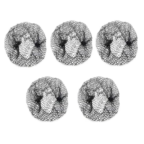 5Pcs Black Slumber Sleep in Hair Net - Thicker Elasticated Edge Stretch Mesh