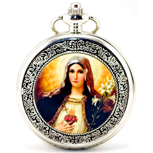 Infinite U Retro Cattolica Beata Vergine Maria Argento Hollow...