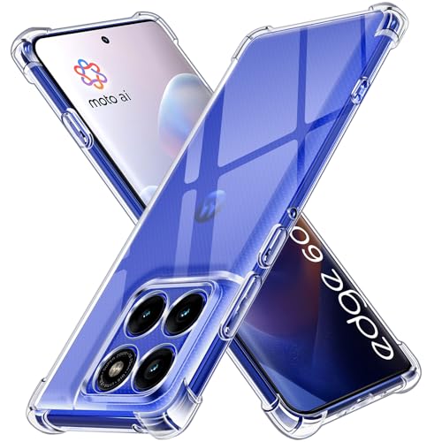 ivoler Funda para Motorola Moto Edge 60 Pro 5G, Carcasa Protectora Antigolpes Transparente con Cojín Esquina Parachoques, Suave TPU Silicona Caso Delgada Anti-Choques Case