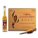 Feuerzangentasse ZuckerHutSticks, 12 Stück, ZimtZucker, mit Rum 40ml - für Heißgetränke (Glühwein, Feuerzangenbowle, etc.) und Cocktails