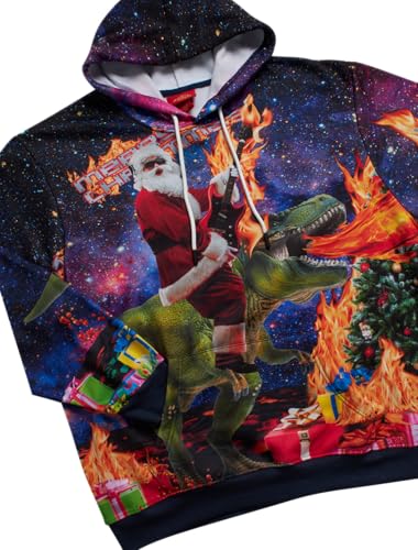 Threadcraft Mens Ugly Christmas Sweater Elf Santa Pullover Hoodie | Warm Festive Novelty Knit, Cozy Everyday Comfort For Holiday Parties, Family Photos, And Winter Gatherings 3 Threadcraft Mens Ugly Christmas Sweater Elf Santa Pullover Hoodie | Warm Festive Novelty Knit, Cozy Everyday Comfort For Holiday Parties, Family Photos, And Winter Gatherings - Image 4