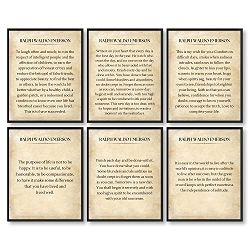 97 Decor Ralph Waldo Emerson Quotes Wall Art - Inspirational Literary Quotes Wall Decor, Finish Each...